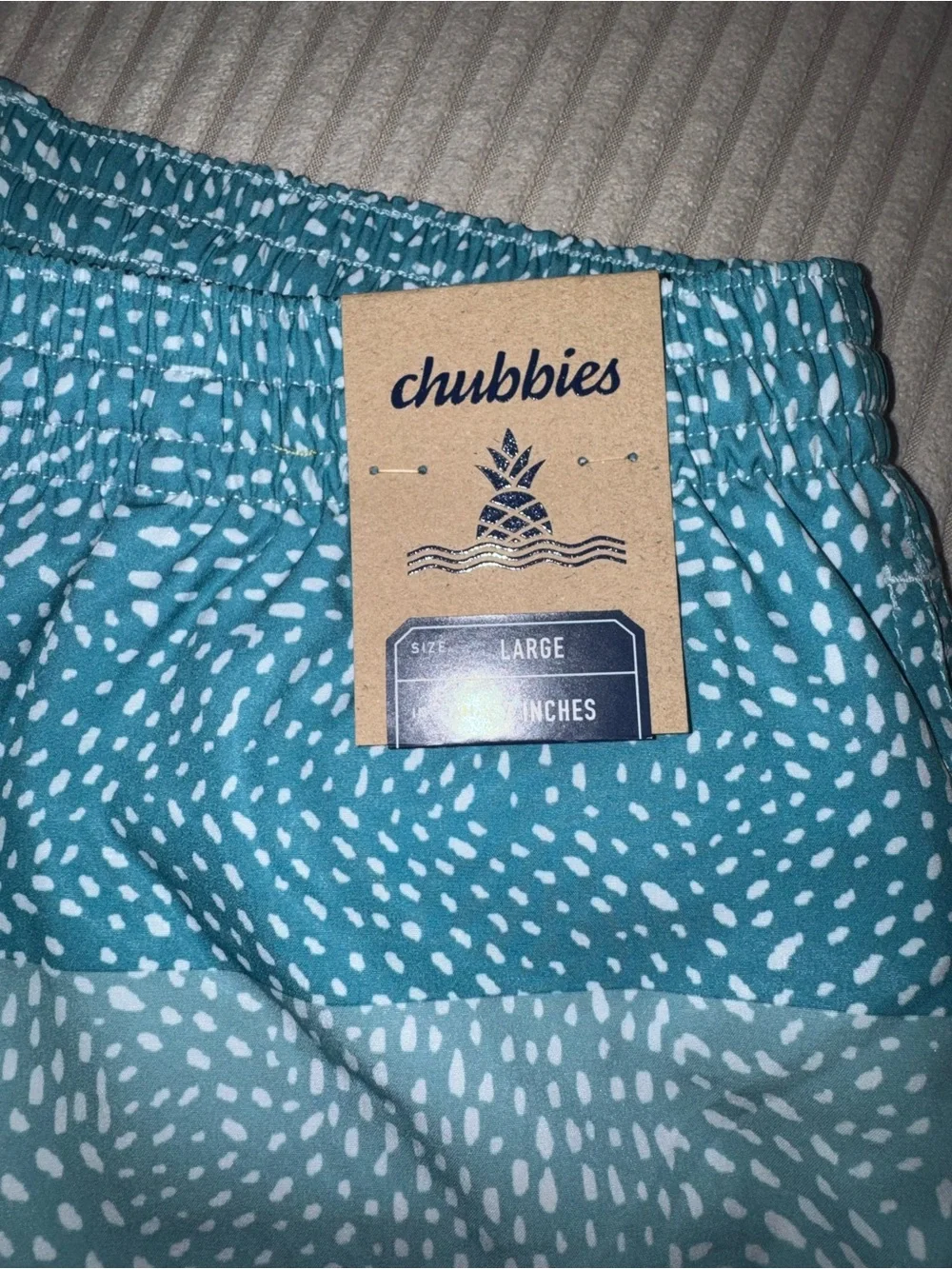 chubbies Teal & Light Blue Patterned Hybrid Shorts